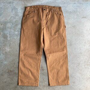Dickies Carpenter Pants Dungaree Fit Size: 38x28 Tan Canvas Work